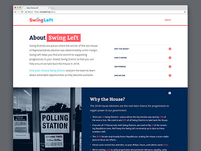 Swing Left: Website branding case study politics ui ux web web design website