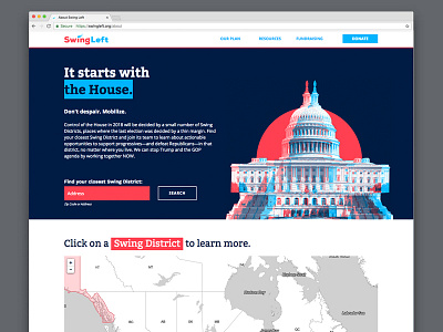 Swing Left: Website branding case study politics ui ux web web design website