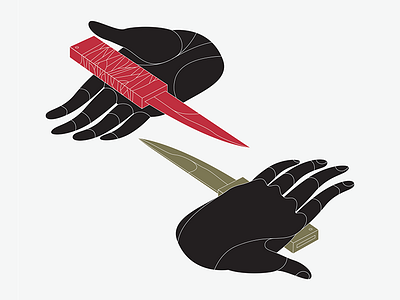 Trade design hands illustration knives