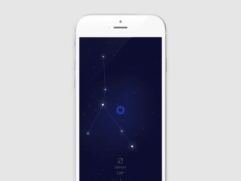COSMOS animation app astrology constellation design horoscope illustration interaction menu stars ui ux