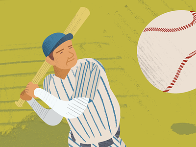Babe Ruth 1/3 babe ruth baseball design homerun illustration popfly sports swing vintage baseball