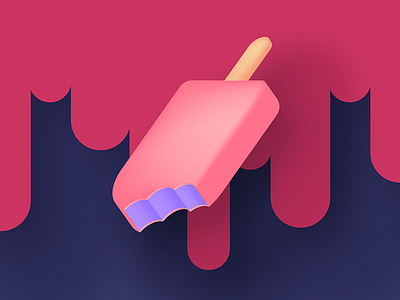 Popsicle craving design freezie gradient illustration melting mesh tool popsicle summer