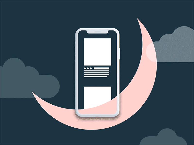 Scrolling Our Lives Away animation dawn day design dusk illustration instagram interface morning night repeat sky social media ui-ux