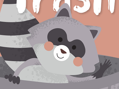 Trash Panda illustration raccoon trash panda typography