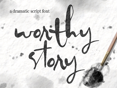 Worthy Story Script Font asian brush calligraphy font script typography