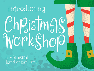 Christmas Workshop Font art christmas decorative elf font holiday holiday card illustration santa typography