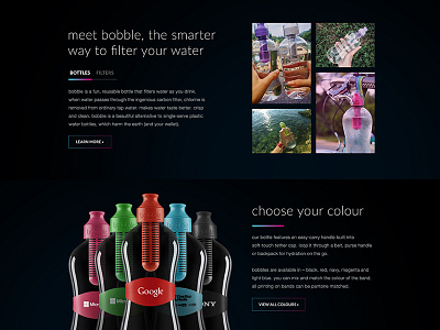 Branded Bobble | Homepage bottle clean helvetica homepage lato minimal product showcase subtle typography water