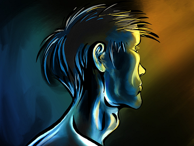 Playing with light and color illustration portrait procreate profile