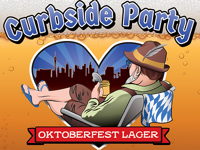 Curbside Party beer can beer branding craft beer illustration label las vegas oktoberfest packaging