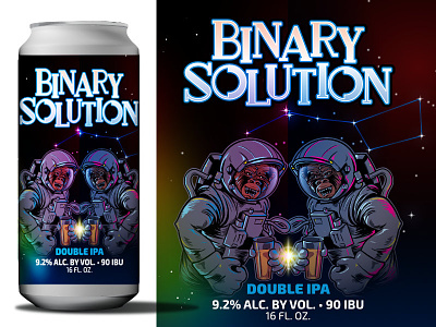 Binary Solution craft beer label craft beer design graphic design illustration ipad pro packaging
