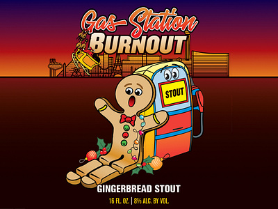 Gas Station Burnout, beer can label affinity designer branding craft beer design graphic design illustration ipad pro logo packaging