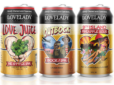 Lovelady 2 beer illustration packaging