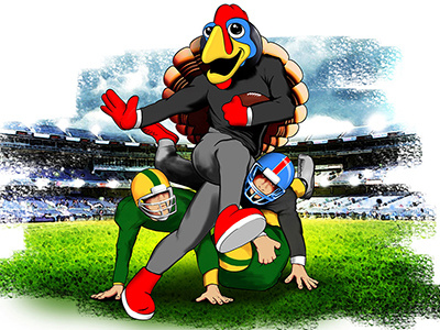 Robert Cole Turkey Football illustration ipad photoshop procreate