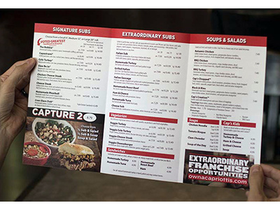 Capriotti's Menu Inside art direction branding graphic design menu restaurant