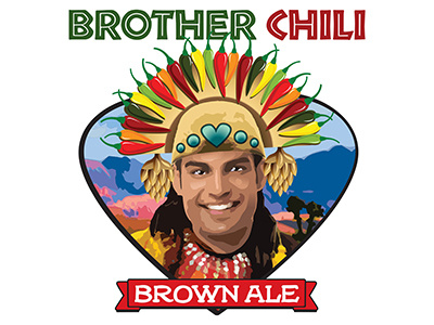 Brother Chili Brown Ale Illustration beer illustration packaging