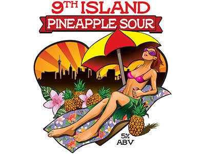 9th Island Pineapple Sour Illustration beer illustration packaging