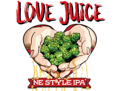 Lovejuice NE IPA beer illustration packaging