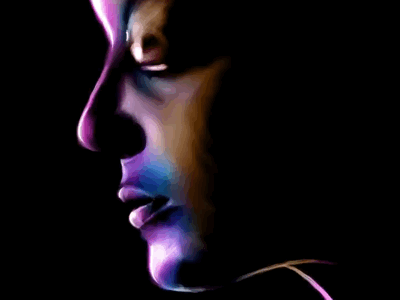Profile of woman’s face color face illustration ipad procreate sketch