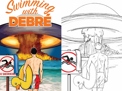Swimming with Debré adobe illustrator branding craft beer illustration ipad pro procreate