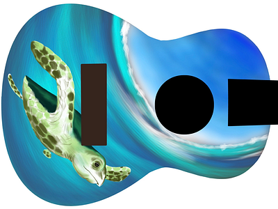 Sea turtle ukulele design illustration ipad procreate ukulele