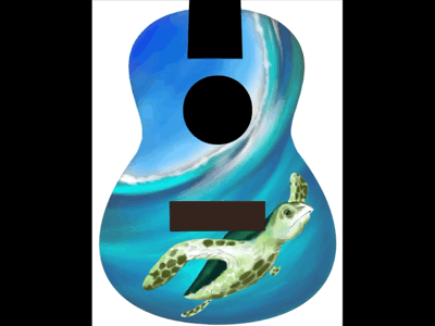 Sea turtle ukulele video illustration ipad procreate ukulele art