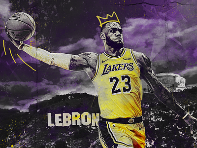 NBA Poster Series: Lebron James art basketball behance curry durant giannis graphic design harden hoops king james la lakers lakers lebron lebronjames los angeles lakers nba nba graphics nba poster photo manipulation sports
