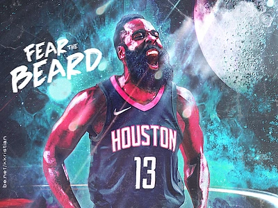 NBA Poster Series: James Harden basketball basketball graphics behance curry fear the beard galaxy harden houston houston rockets james james harden lebron nba nba playoffs nba poster poster design rockets sports design sports poster warriors