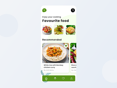 Cooking App - Home android app illustration ui ux