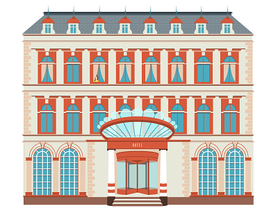 The hotel architecture house illustration vector