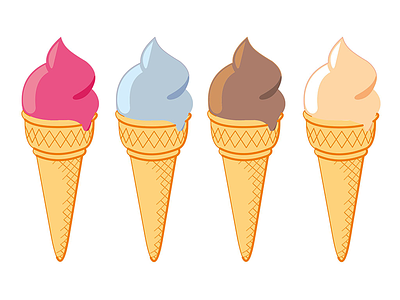 Ice-cream cream ice icecream illustration strawberries summertime