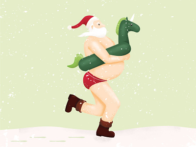 Santa go to holydays - merry christmas beard character christmas december merry noel santa snow unicorn winter