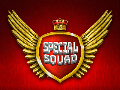 Special Squad Logo SHIELD gaming medieval metallic red royal shield socialmedia youtube youtubegaming