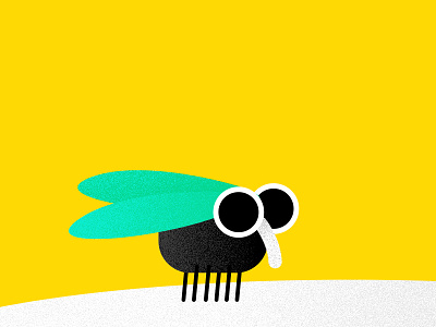 Homage to a Fly character flat fly grain housefly illustration insect minimal