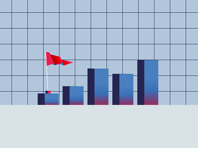 Graph 3d analysis analytics bar campaign chart flag gradient graph growth illustration marketing minimal perspective progress shading texture