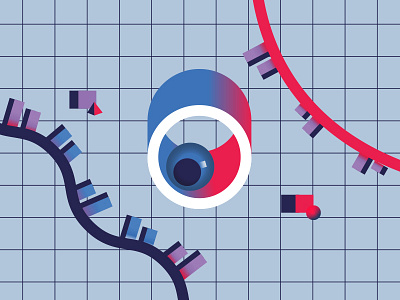 Eye abstract analytics bar chart data design eye eyeball geometric gradient grain graph grid illustration minimal shapes texture