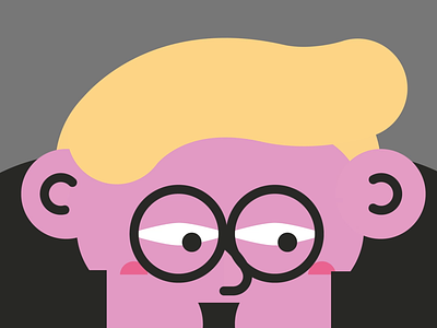 Waiting for the sun animation character close up cute eager flat glasses grumpy happy head desk illustration minimal sad slouch summer tired waiting