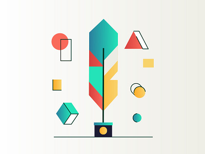 Narrative Storytelling abstract design feather gradient icon illustration line quill shapes story