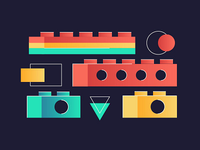 Lego Study 01 abstract bricks components development gradient layers lego shapes team