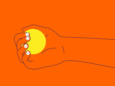 Hand Study 03 ball fingers flat hand hand drawn holding illustration line art minimal