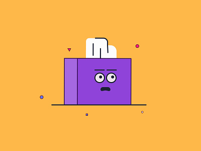 Tissues Oh No box character face flat hustle illustration line art minimal scared tissue