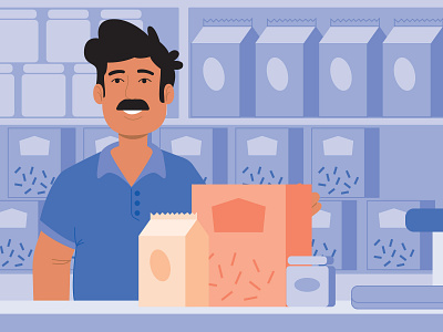 Indian Shopkeeper - Illustration 2d agency akartha animation branding design dribble illustration logo ui