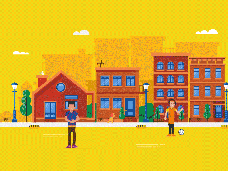 The city shot - Happy Locate 2019 after effects aftereffects akartha akartwork animation app brand buildings city clean creative design dribble gif illustration minimal mobile shot vector