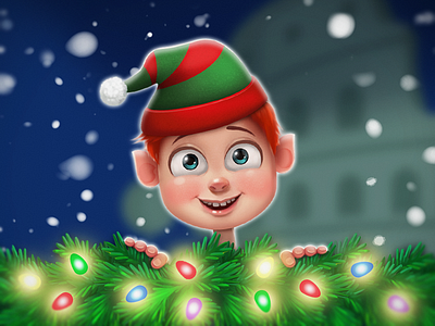 Christmas elf for the game Word Pizza art cartoon character characterdesign christmas elf