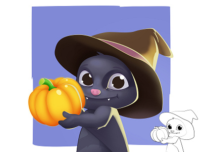 Bat art bat cartoon character characterdesign design game gamedesing halloween illustration magic pumkin sketch