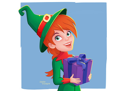 Christmas witch art cartoon character characterdesign christmas design game gamedesing illustration magic witch