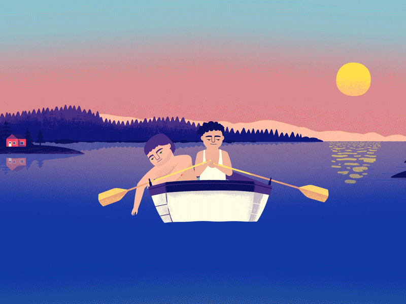 Topp 3 - Boat on the lake animation boat character illustration lake love sea sunset
