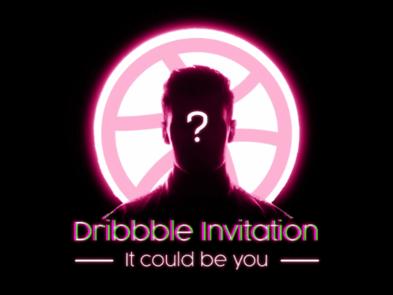 One Dribbble Invitation adobephotoshop black dribbble ball gif invitation invite pink