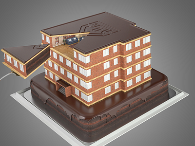 Cake building 3d 3d illustration illustration render visualisation