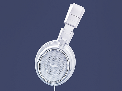 Headphones 3d audio clay design headphones illustration lowpoly music realistic render sound