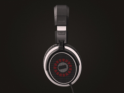 Headphones 3d audio design device headphones highpoly illustration lowpoly music realistic render sound